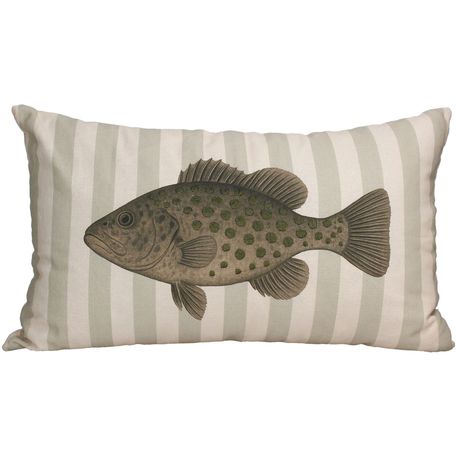 Cushion Fish Cotton Green 30x50X4cm