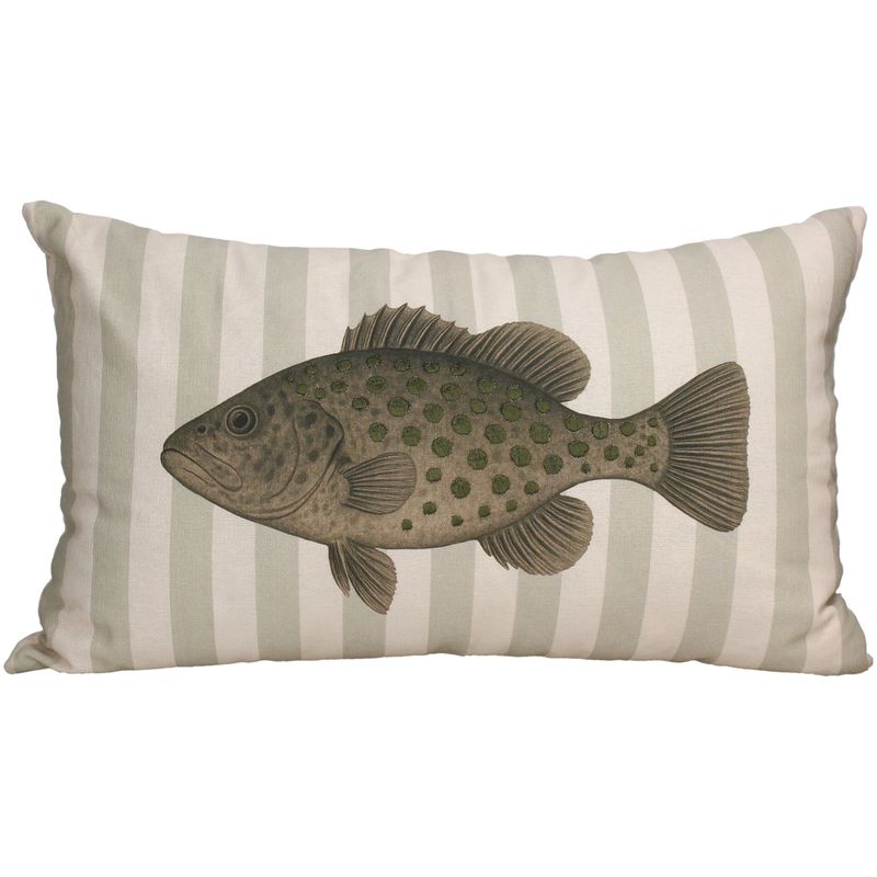 Cushion Fish Cotton Green 30x50X4cm