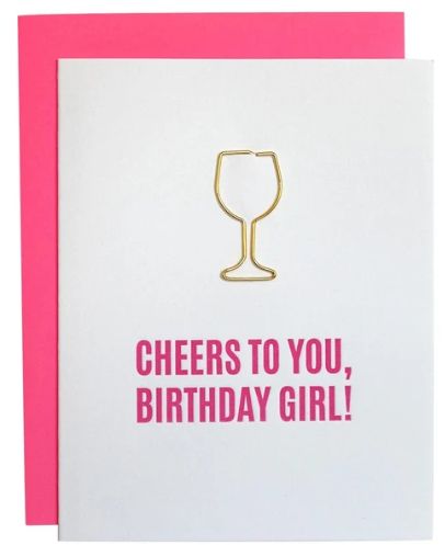 Cheers Birthday Girl - Paper Clip Card