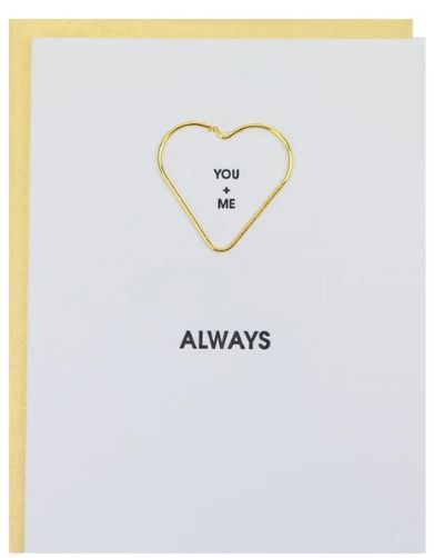 You + Me Always Heart Paperclip Card