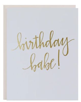 Birthday Babe - Foil Script Letterpress Card