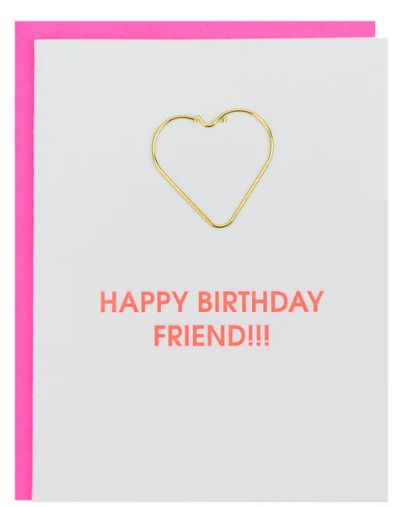 HBD Friend - Heart Paper Clip Card