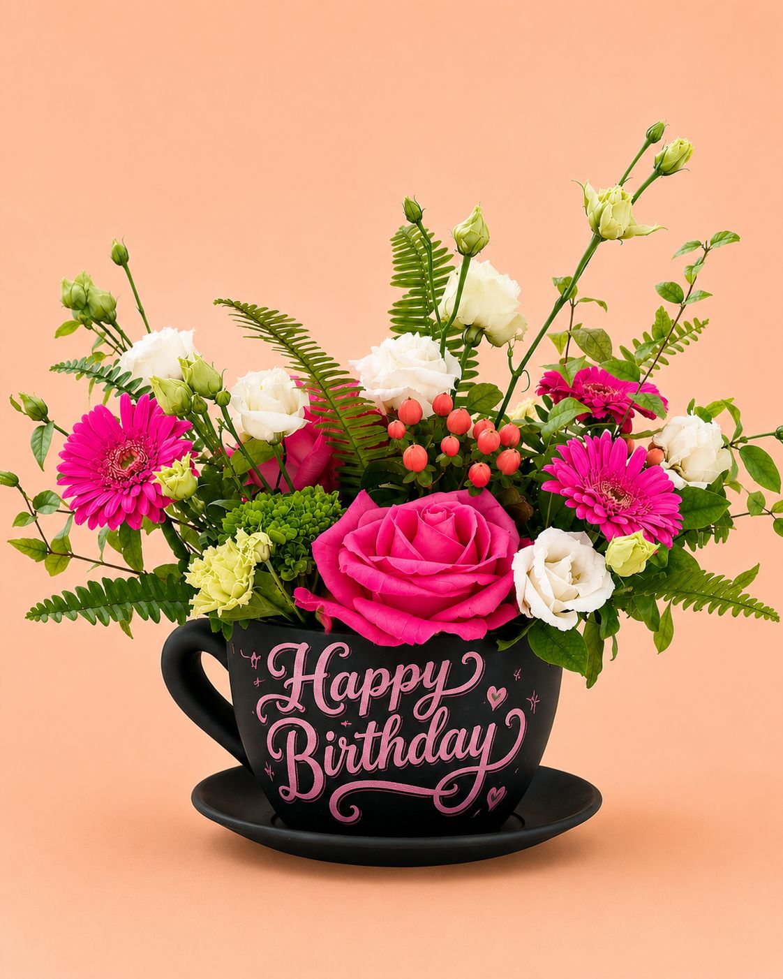 A Cup of Love (Personalized Text), Colour: Pink/White, Size: Small