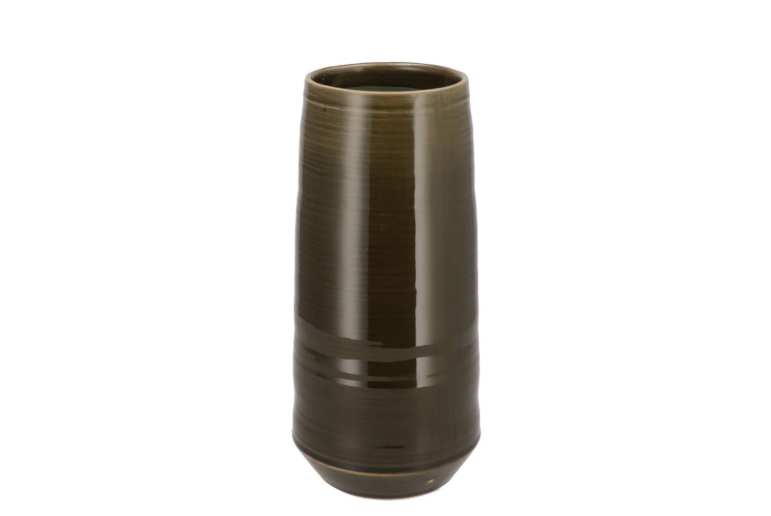 DARK OLIVE CERAMIC VASE