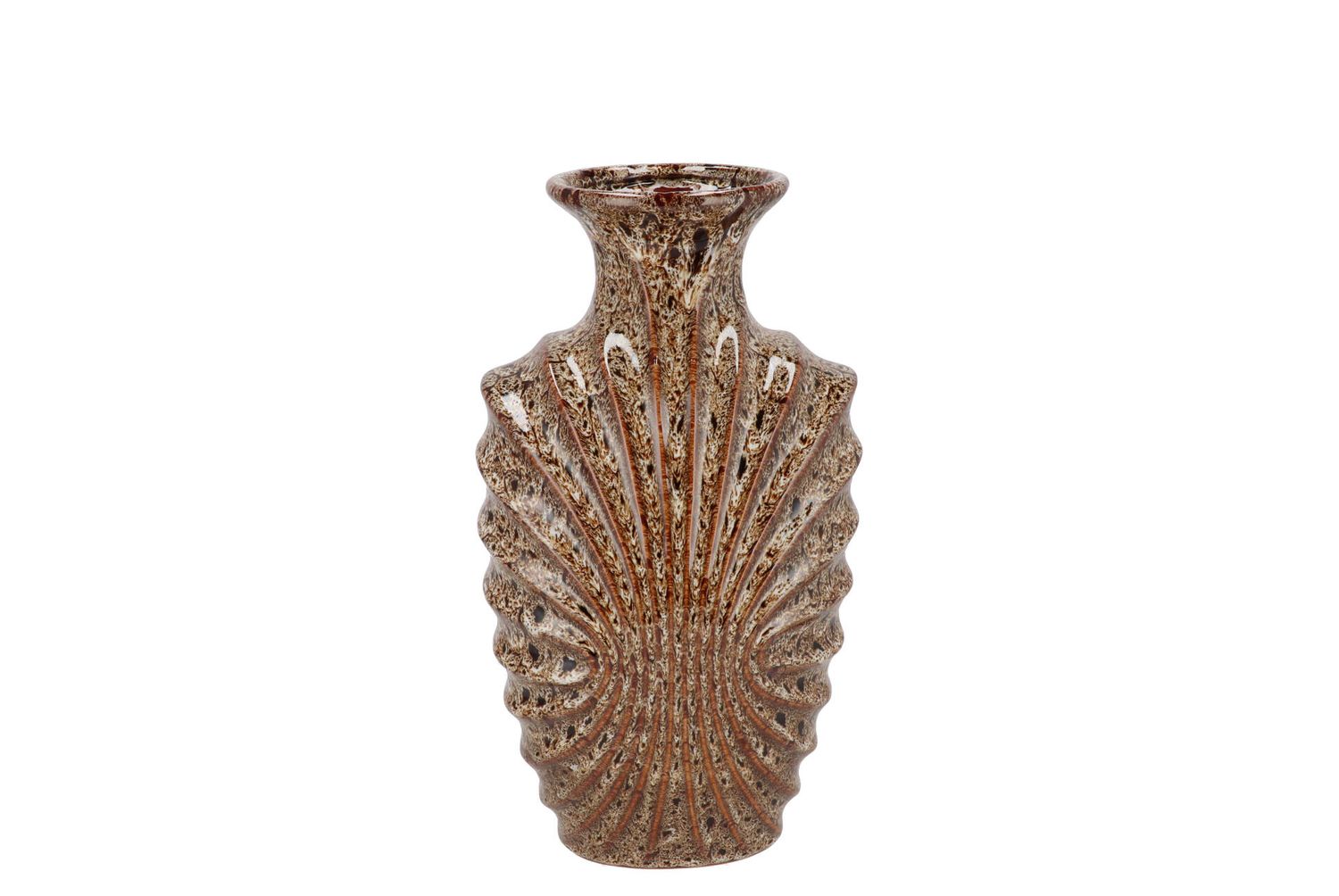TEXTURED SHELL MEDIUM CERAMIC VASE