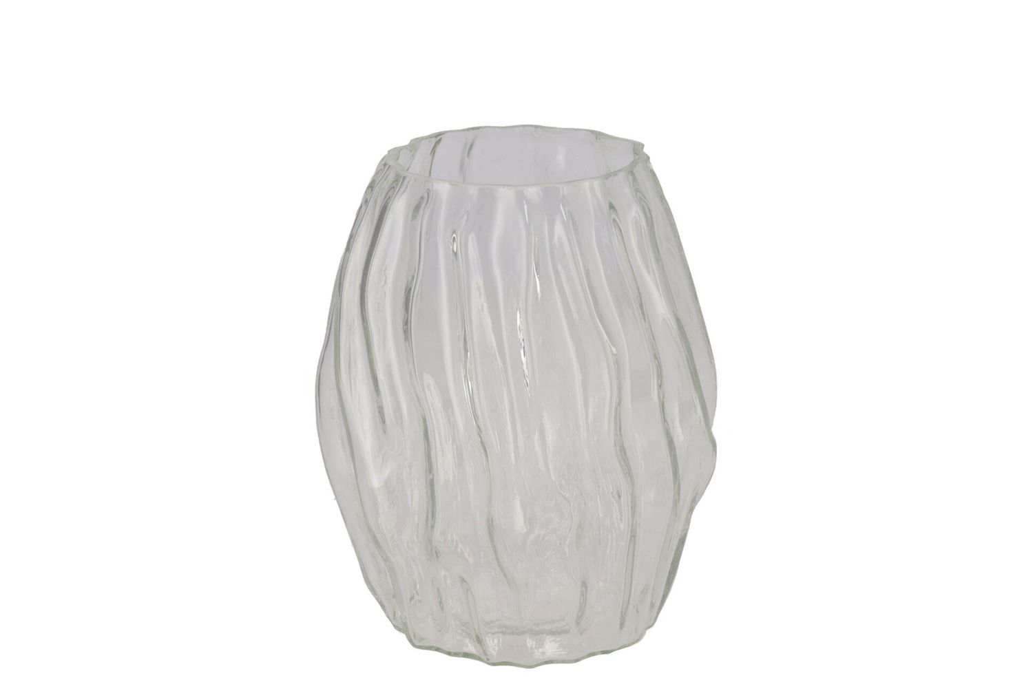 CLEAR TEXTURED SMALL GLASS VASE