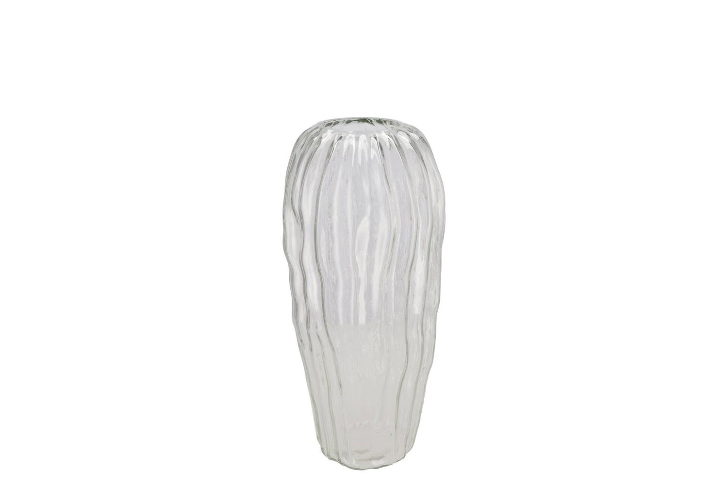 CLEAR TEXTURED TALL VASE