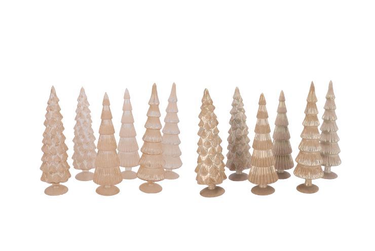 TWINKLE SAND GLASS CHRISTMAS TREE DECORATION, STYLE: SCALLOPED TREE