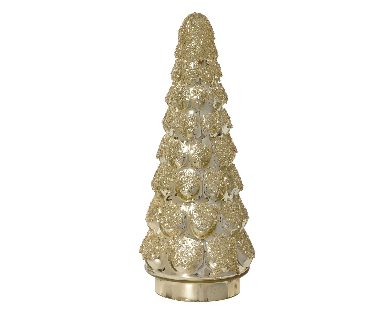 GOLD GLITTER GLASS CHRISTMAS TREE SMALL