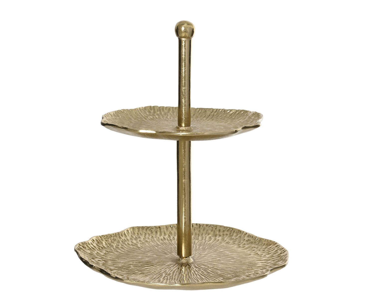 GOLD TWO-TIER SERVING STAND