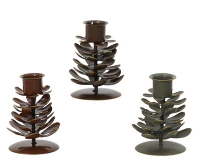 PINECONE IRON CANDLE HOLDER – ASSORTED COLORS