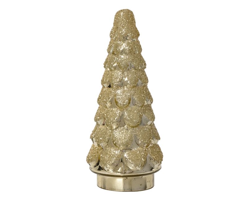 GOLD GLITTER GLASS CHRISTMAS TREE LARGE