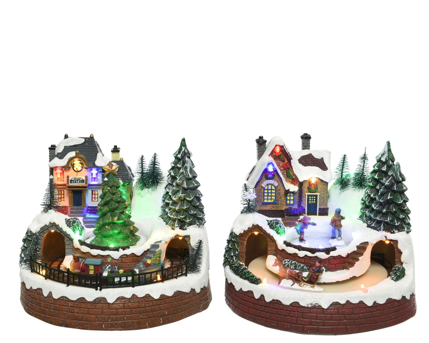LED CHRISTMAS VILLAGE DISPLAY – ASSORTED DESIGNS, STYLE: CHRISTMAS TRAIN STATION