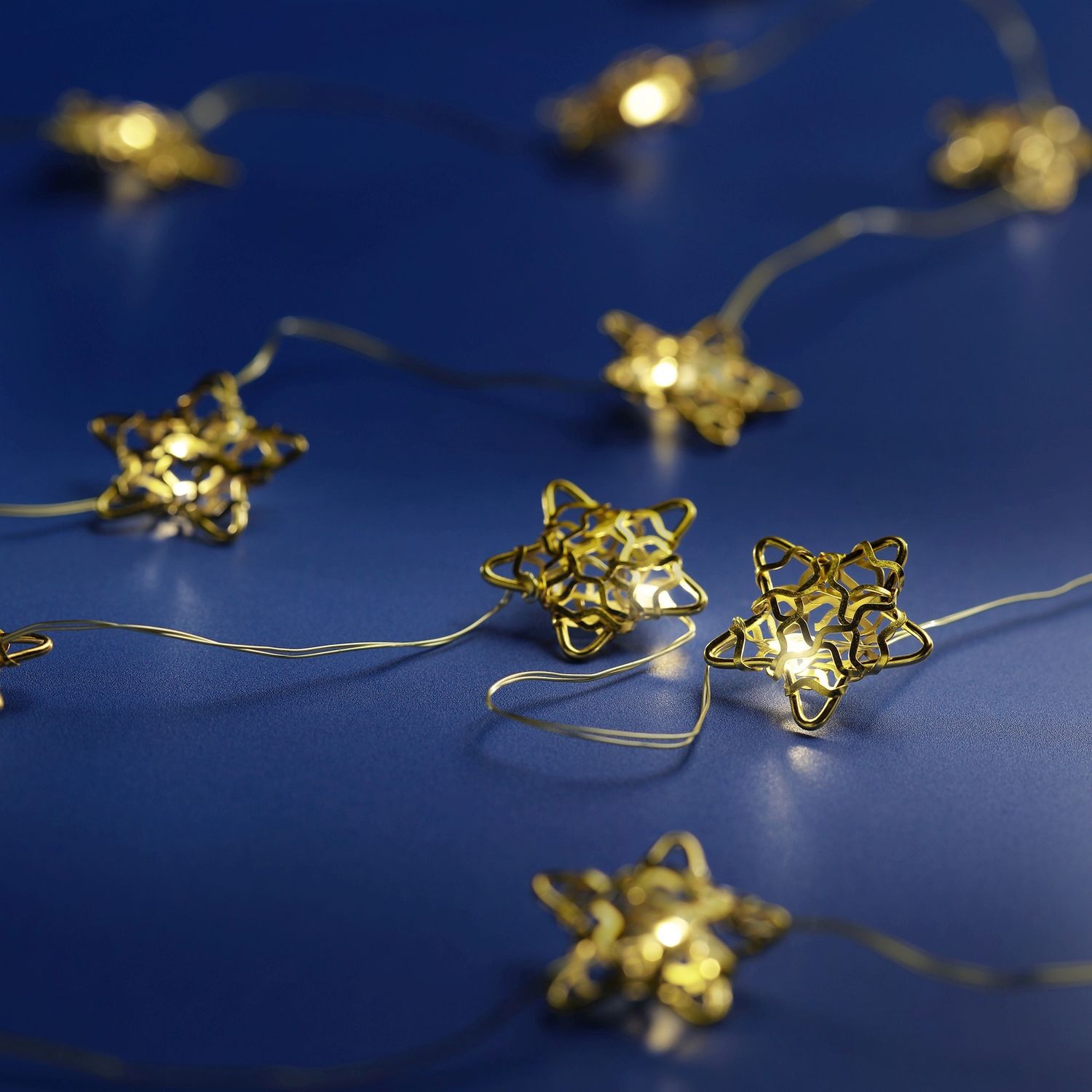 STAR MICRO LED STRING LIGHTS – ASSORTED METALLIC COLORS, Colour: GOLD