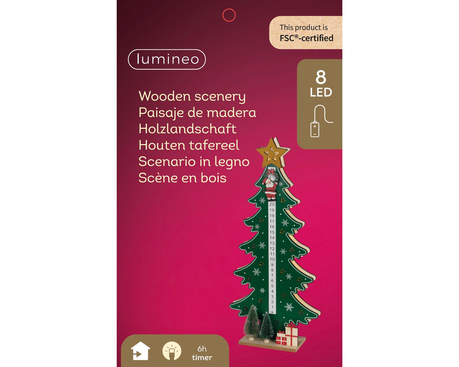 LED WOODEN CHRISTMAS COUNTDOWN TREE
