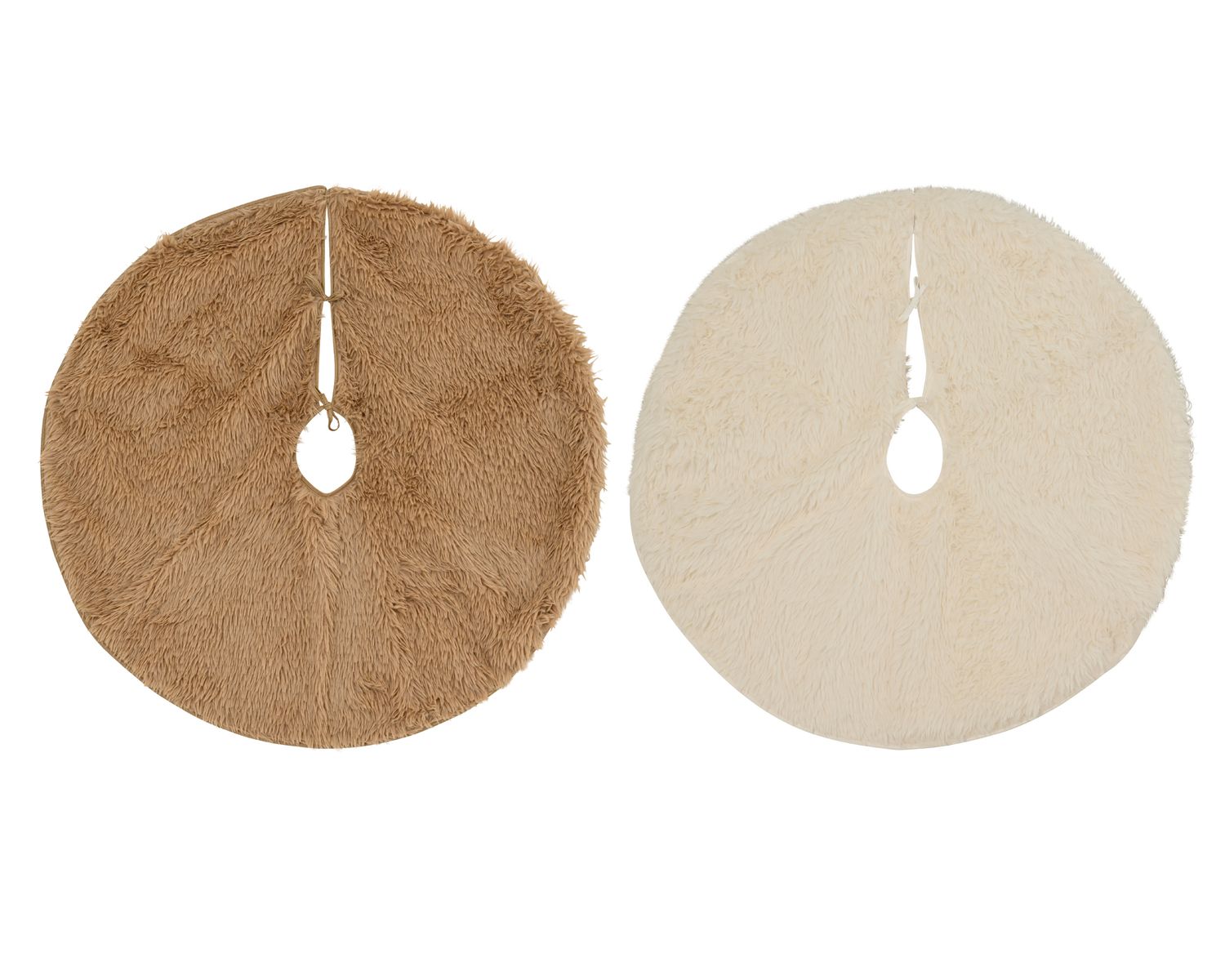 FAUX FUR CHRISTMAS TREE SKIRT, Colour: TAN
