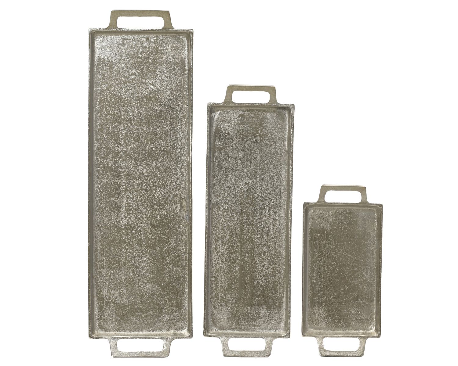 SILVER ALUMINIUM DECORATIVE TRAYS, Size: SMALL
