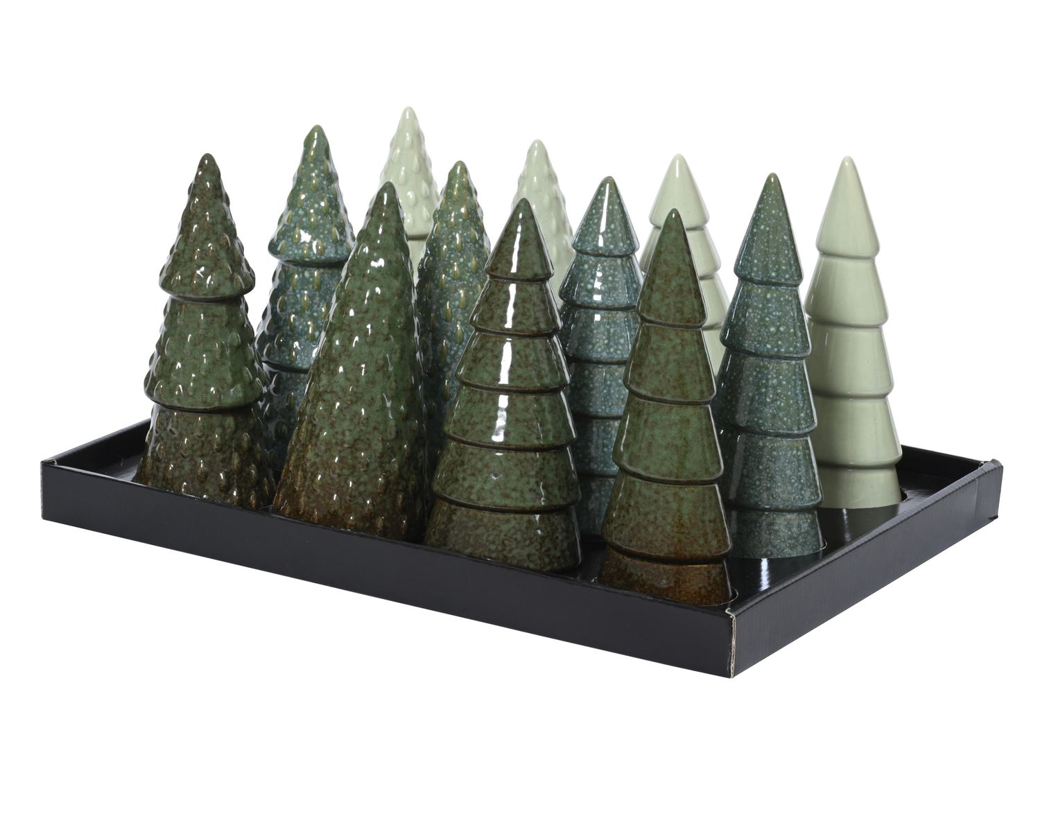 PORCELAIN CHRISTMAS TREE DECOR LARGE - ASSSORTED