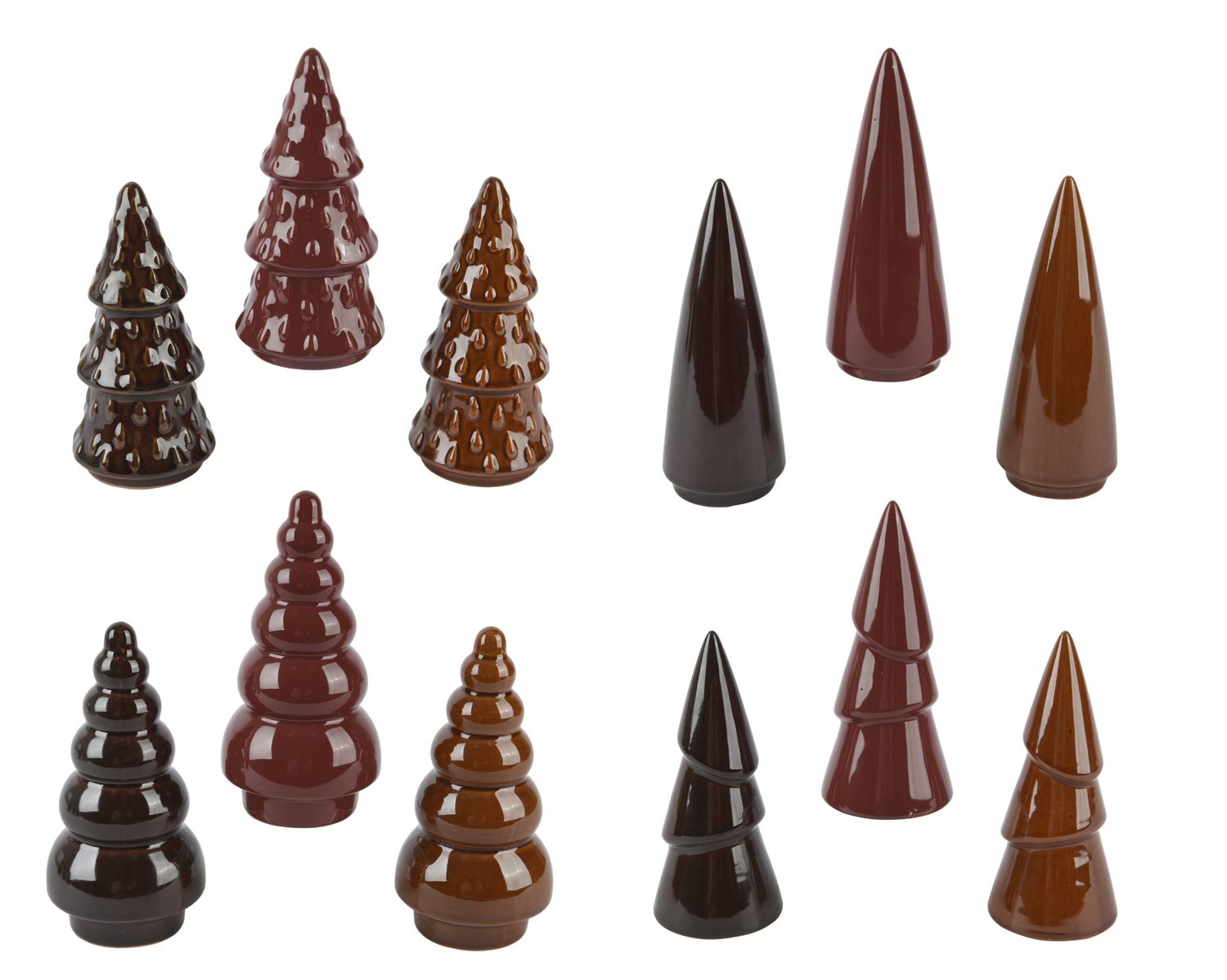 PORCELAIN CHRISTMAS TREE DECOR SMALL - ASSORTED