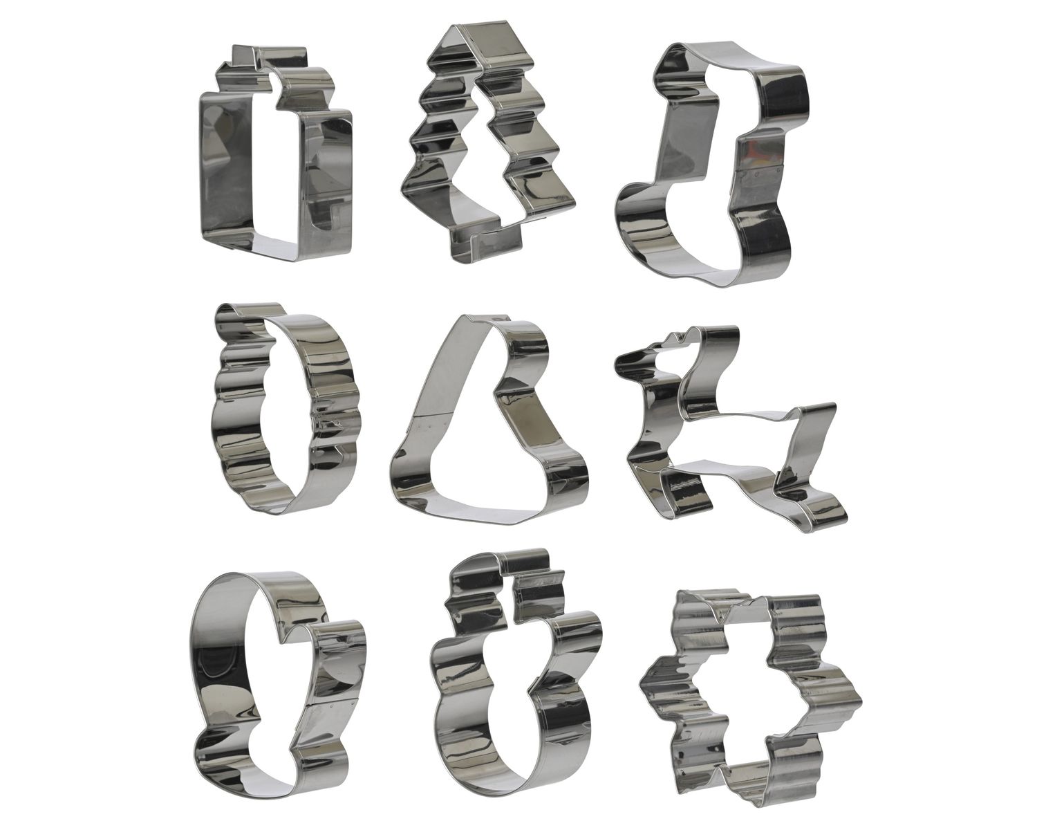 CHRISTMAS STAINLESS STEEL COOKIE CUTTER SET – 3 PIECE