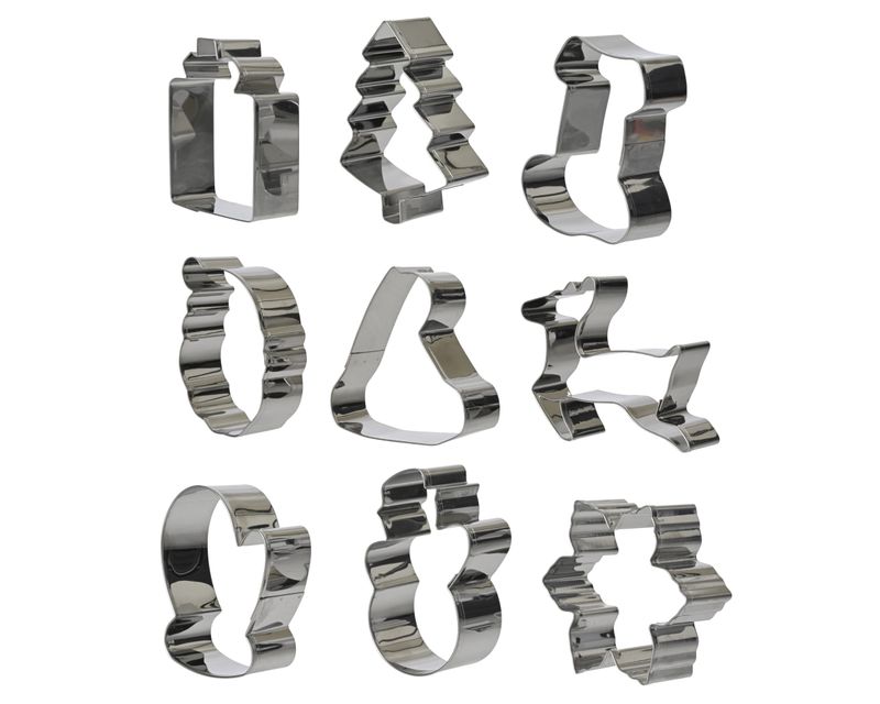 CHRISTMAS STAINLESS STEEL COOKIE CUTTER SET – 3 PIECE