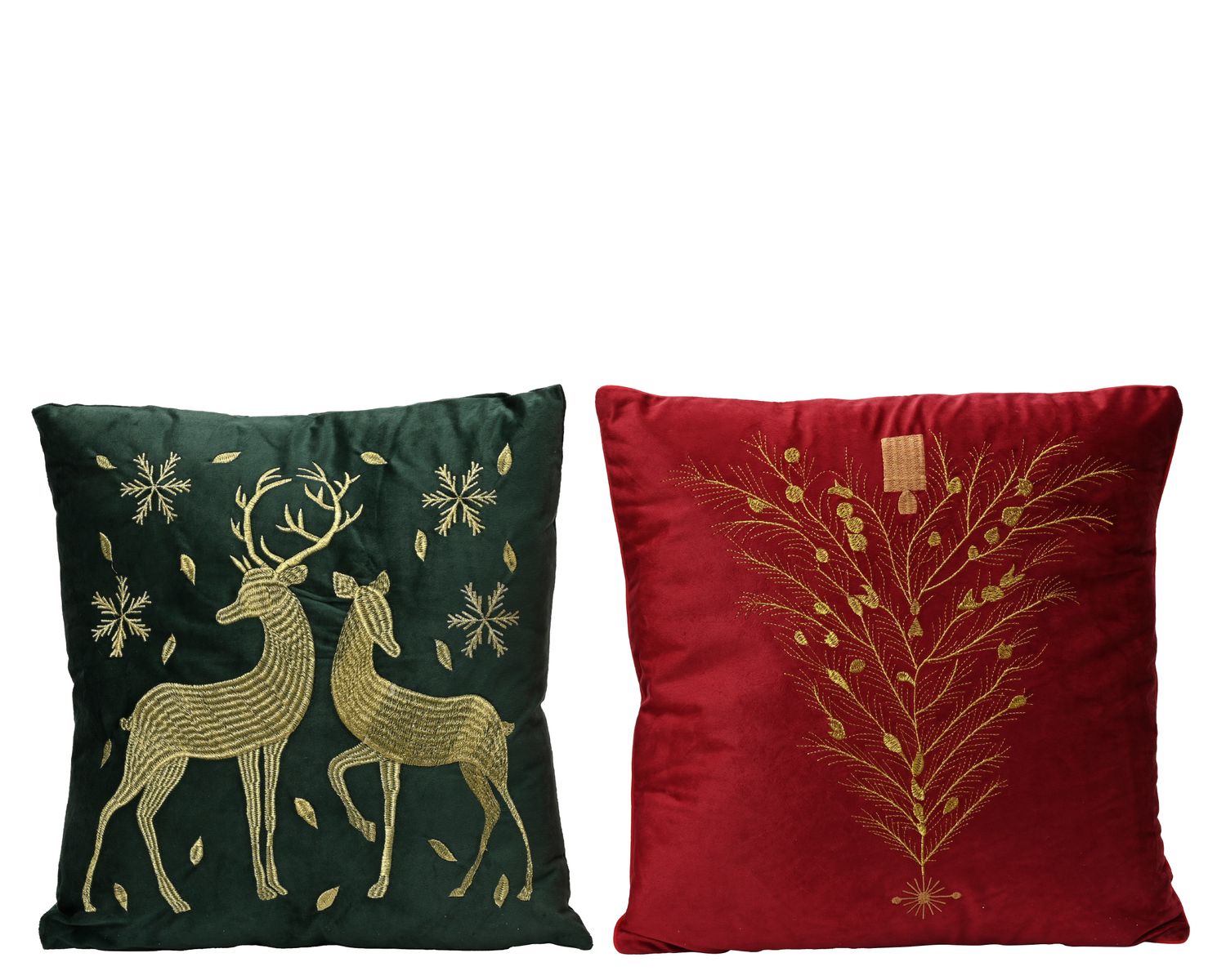 EMBROIDERED CHRISTMAS VELVET CUSHION