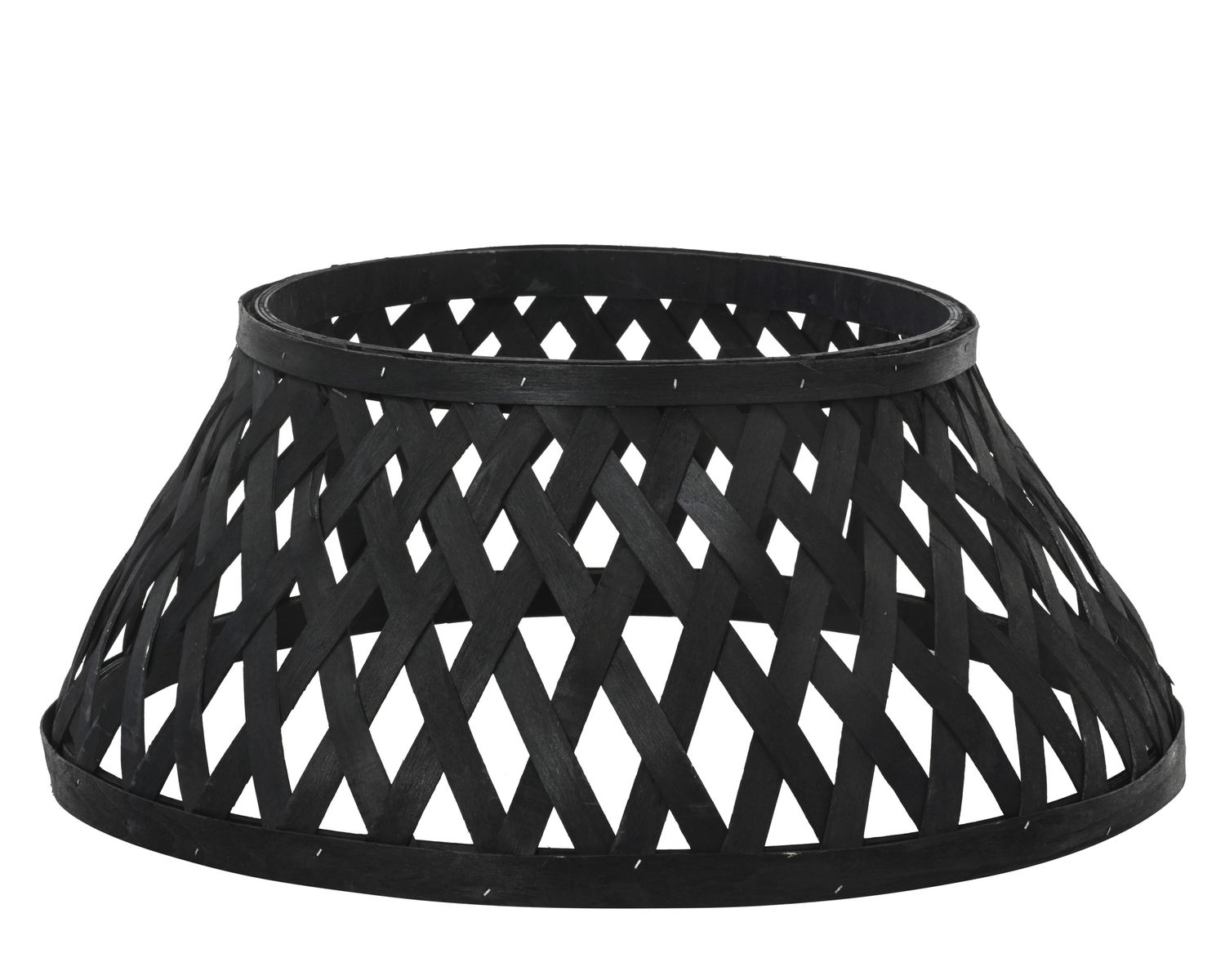 BLACK WOVEN WOOD CHRISTMAS TREE RING