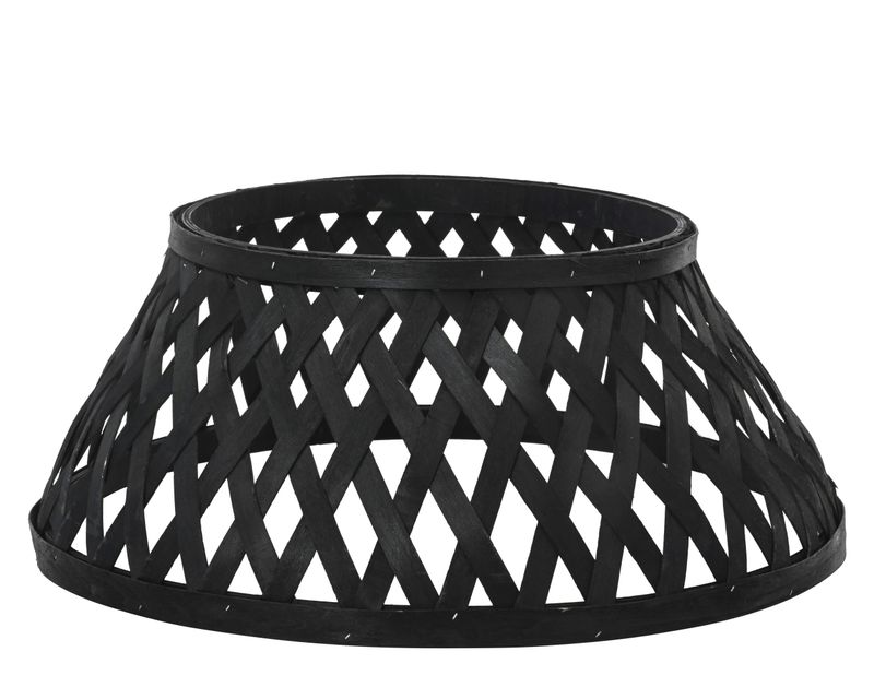 BLACK WOVEN WOOD CHRISTMAS TREE RING