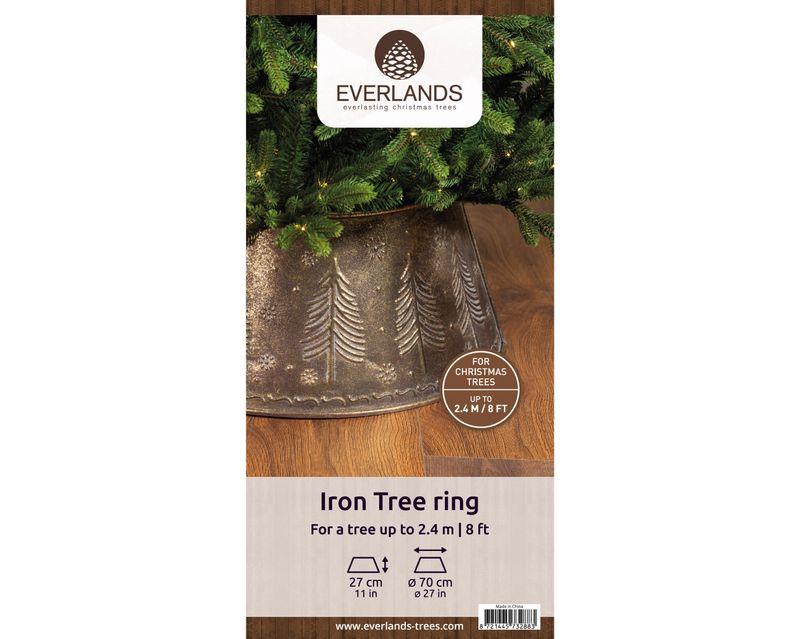 ANTIQUE GOLD EMBOSSED IRON CHRISTMAS TREE RING