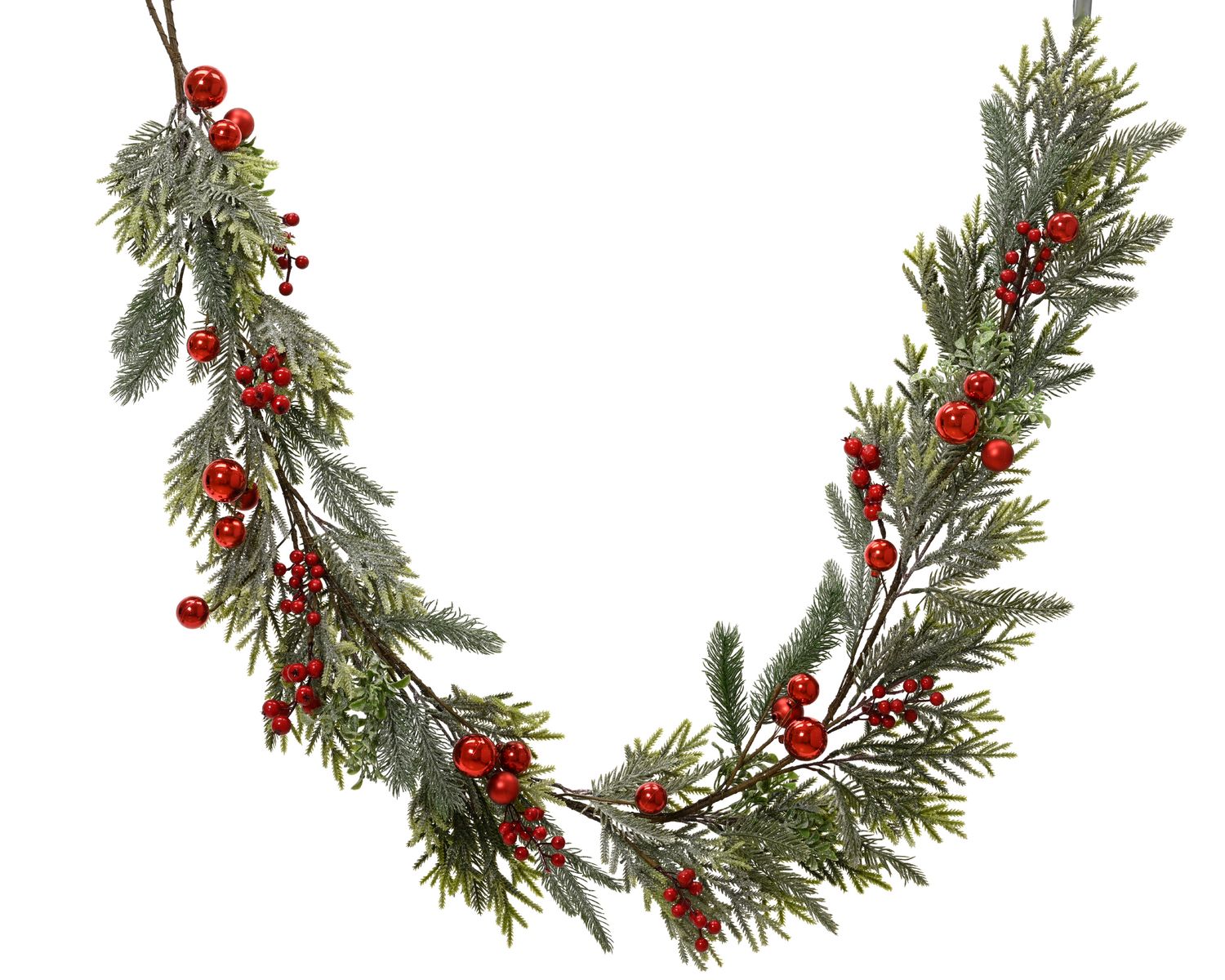 SNOWY RED BERRY CHRISTMAS GARLAND