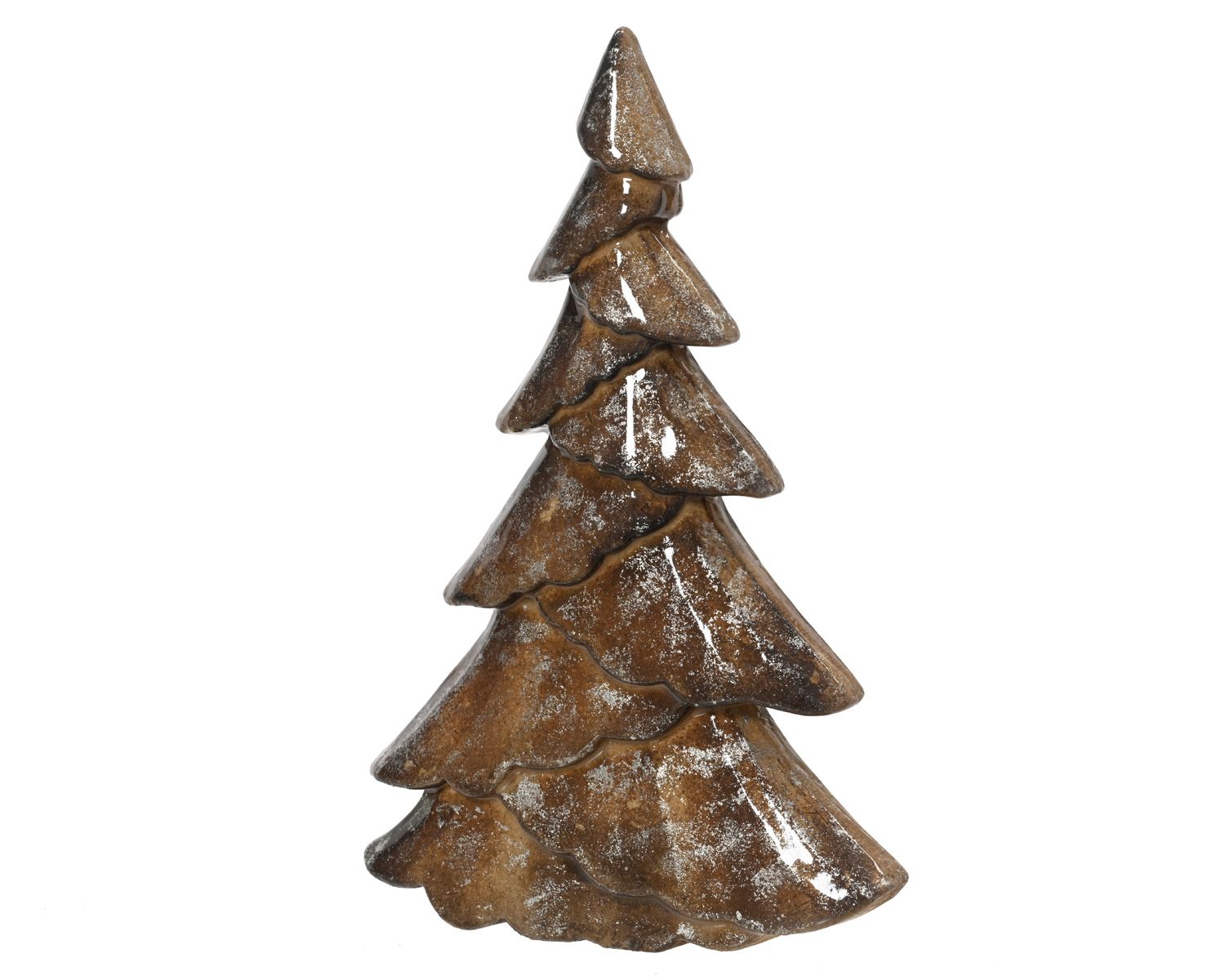 BROWN SNOW-DUSTED MDF CHRISTMAS TREE DECOR