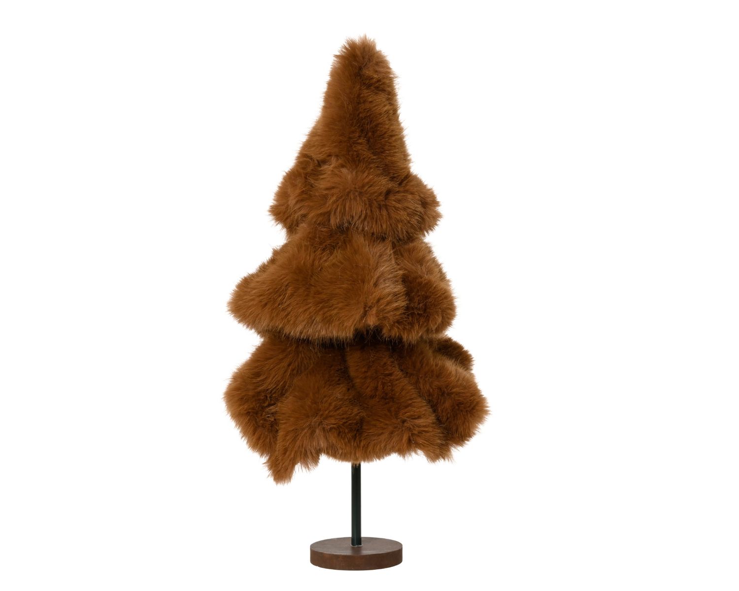 BROWN FAUX FUR CHRISTMAS TREE