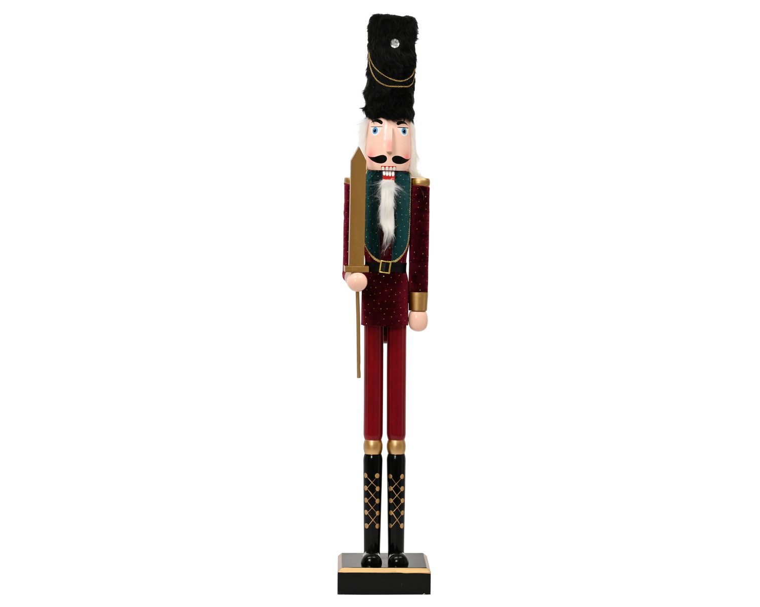 RED &amp; GOLD PINEWOOD NUTCRACKER CHRISTMAS DECOR
