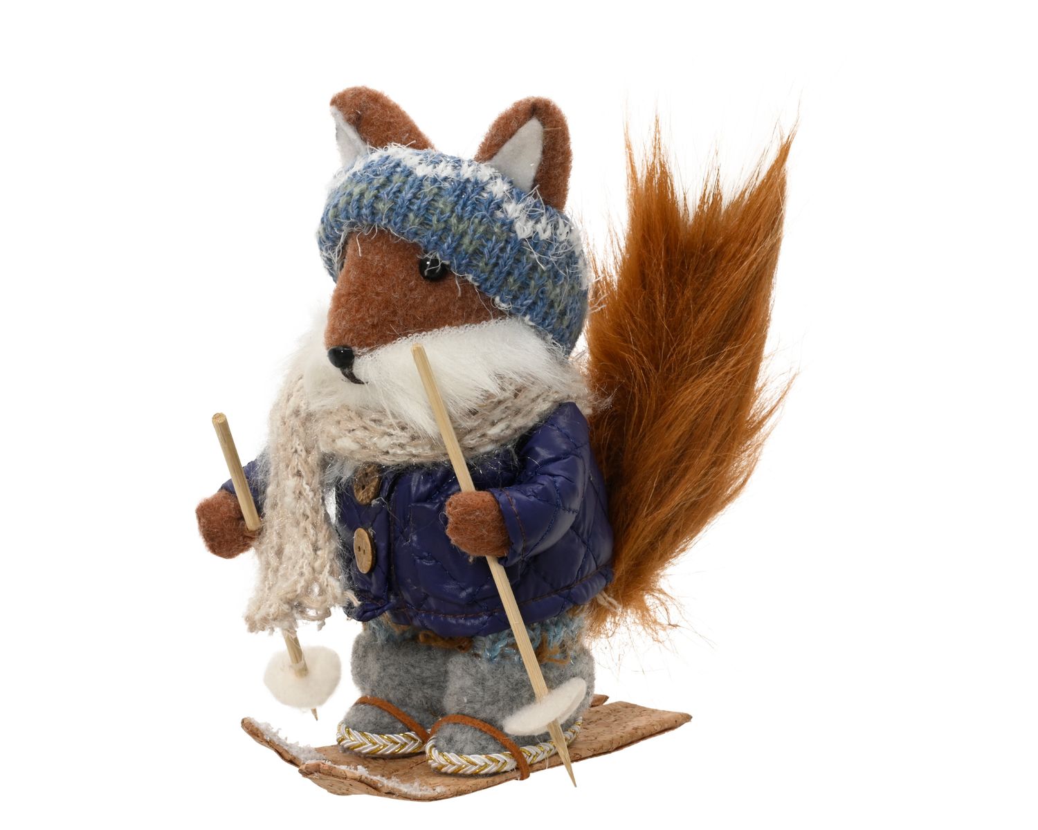 WINTER SKI FOX FELT FIGURINE