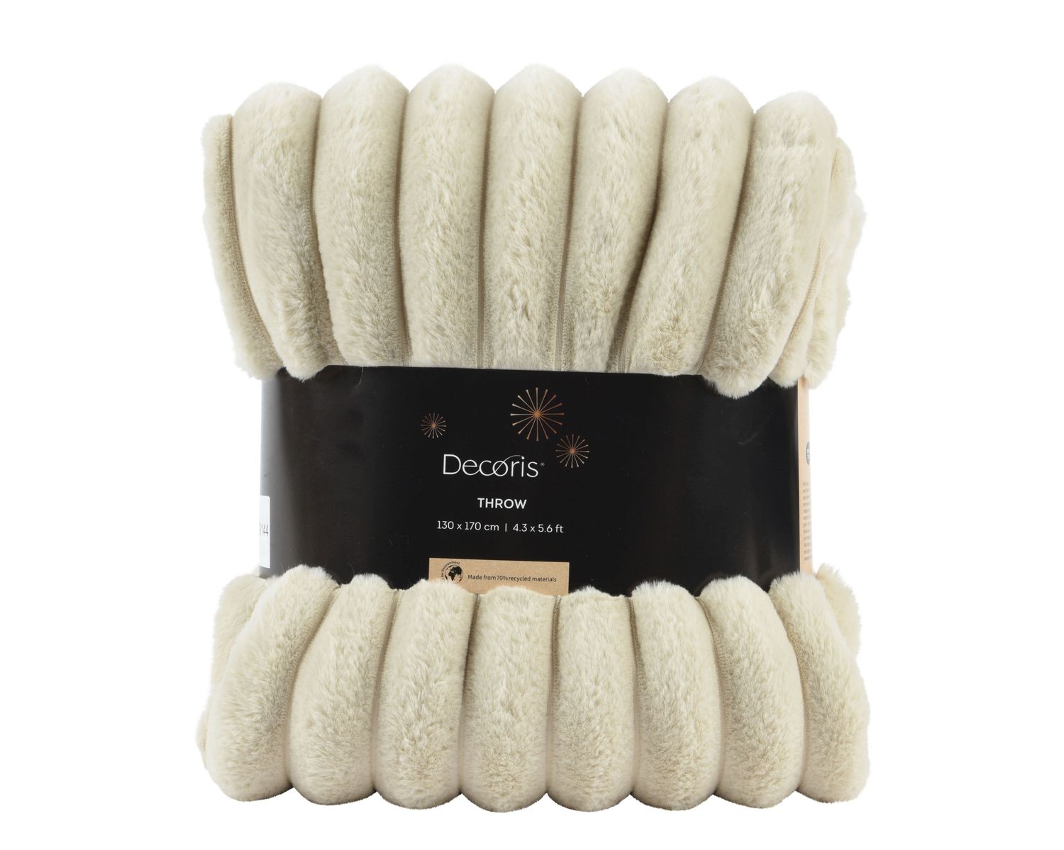 CREAM RIBBED PLUSH THROW