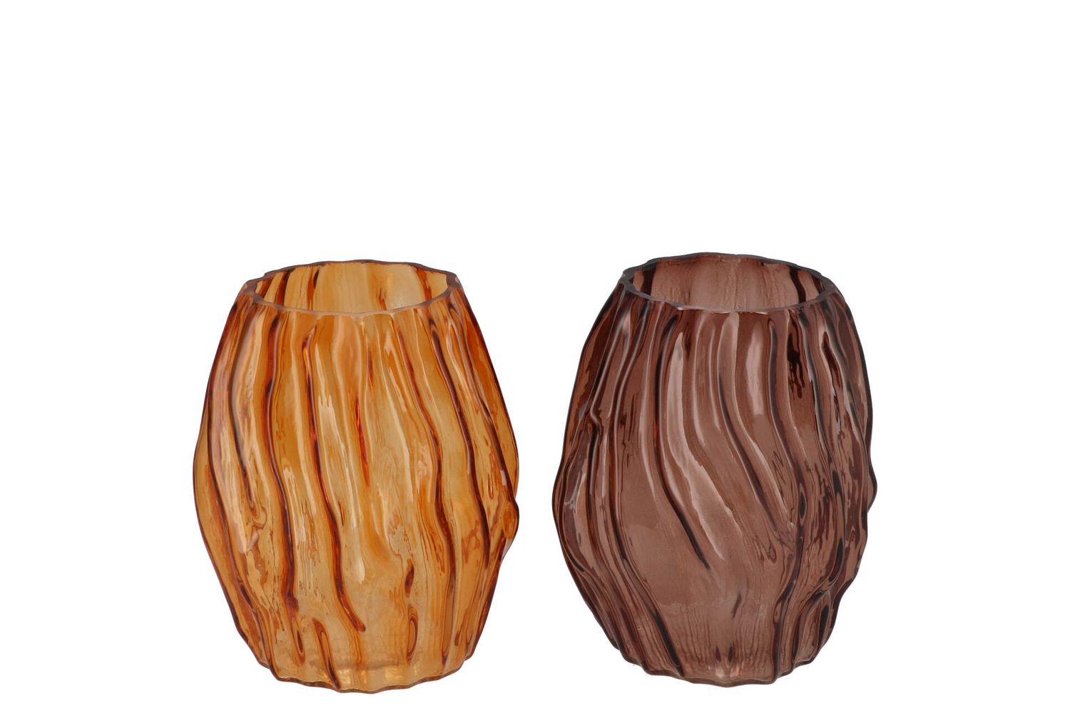 MARLY STRUCTURED GLASS VASE, Colour: AMBER