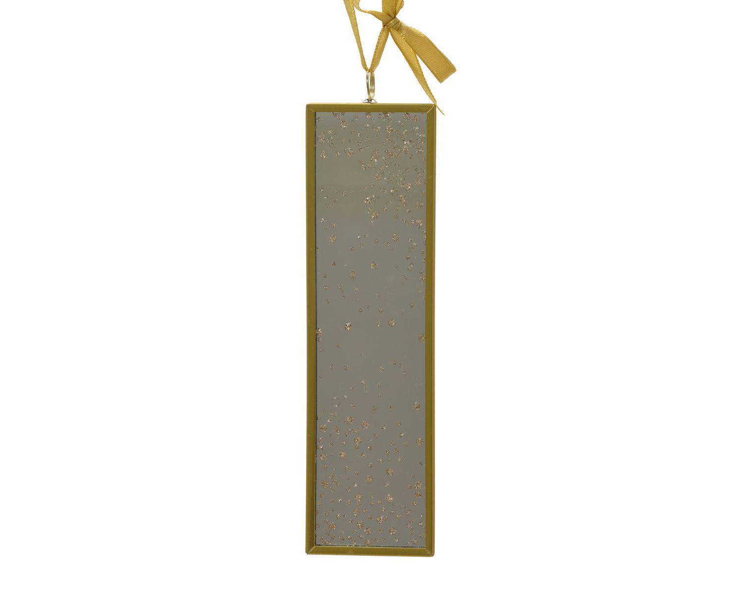 GOLD SPECKLED GLITTER MIRROR CHRISTMAS ORNAMENT