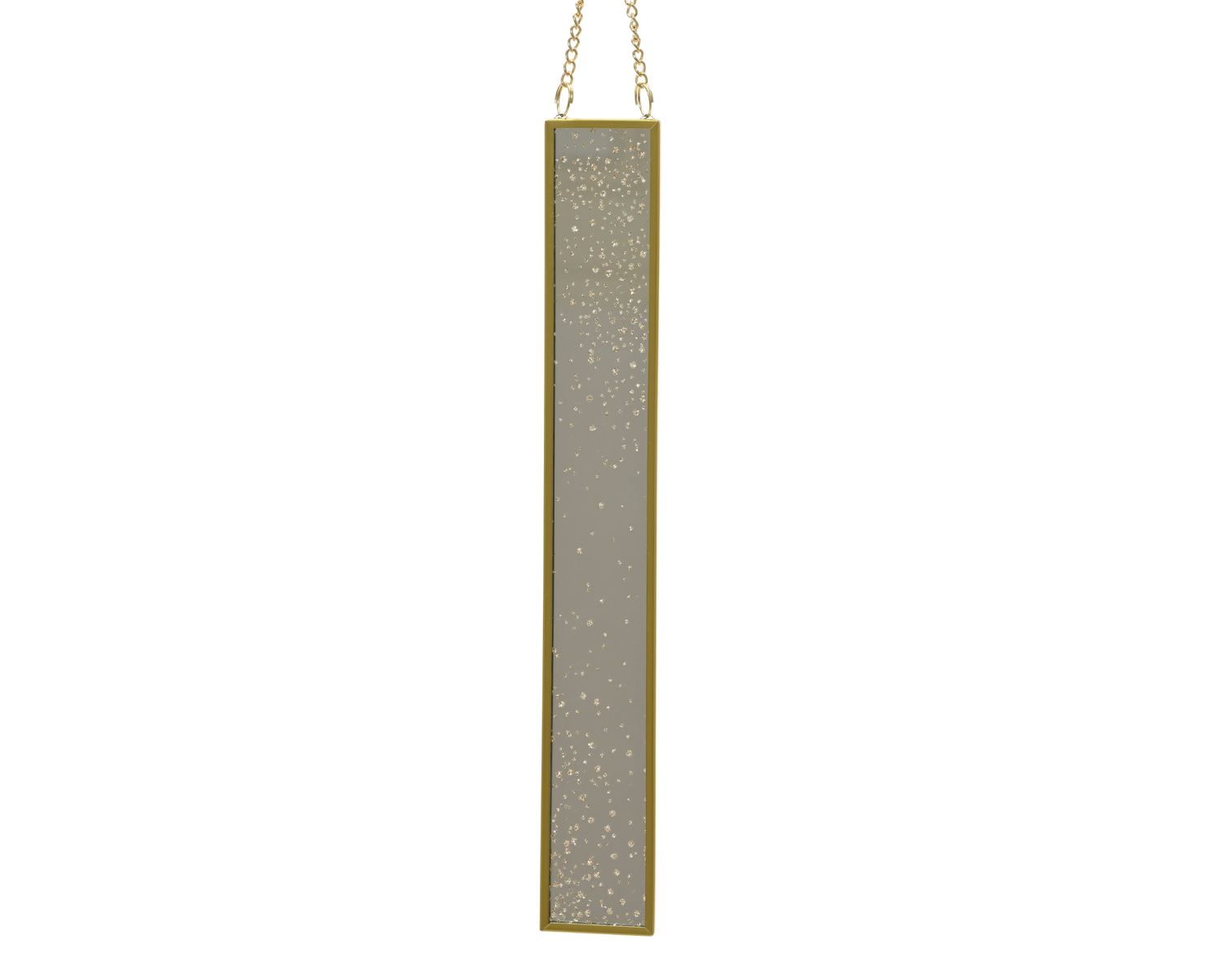 GOLD GLITTER MIRROR CHRISTMAS ORNAMENT – LONG