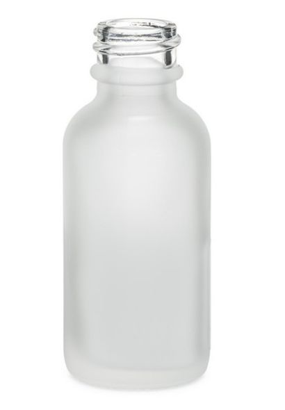 1oz Clear Frosted Glass Boston Round Neck 20/400