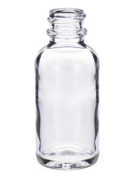 1oz Clear Glass Boston Round Neck 20/400