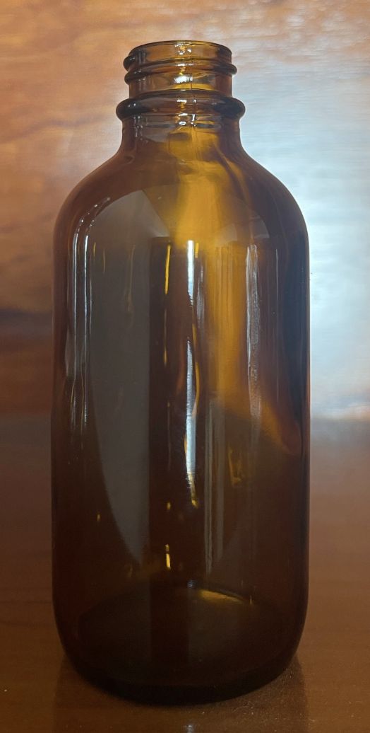 4oz Boston Round Amber Glass Bottle 22/400