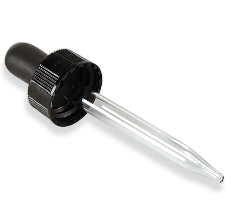 Black Dropper Glass 18/400 - Fits 1/2oz dropper