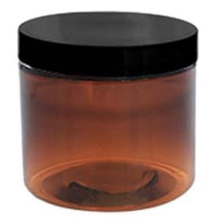 Amber Plastic Jars with Lids - 2oz