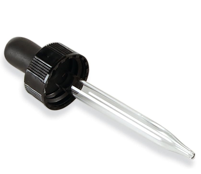 Black Dropper Glass 20/400 - Fits 2oz dropper
