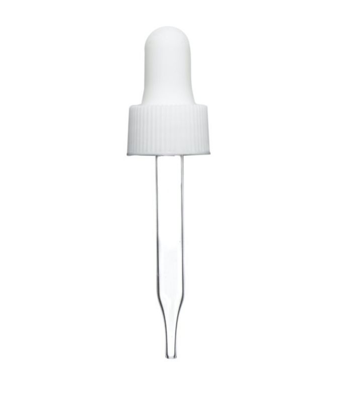 White Dropper Glass 22/400 - Fits 4oz dropper