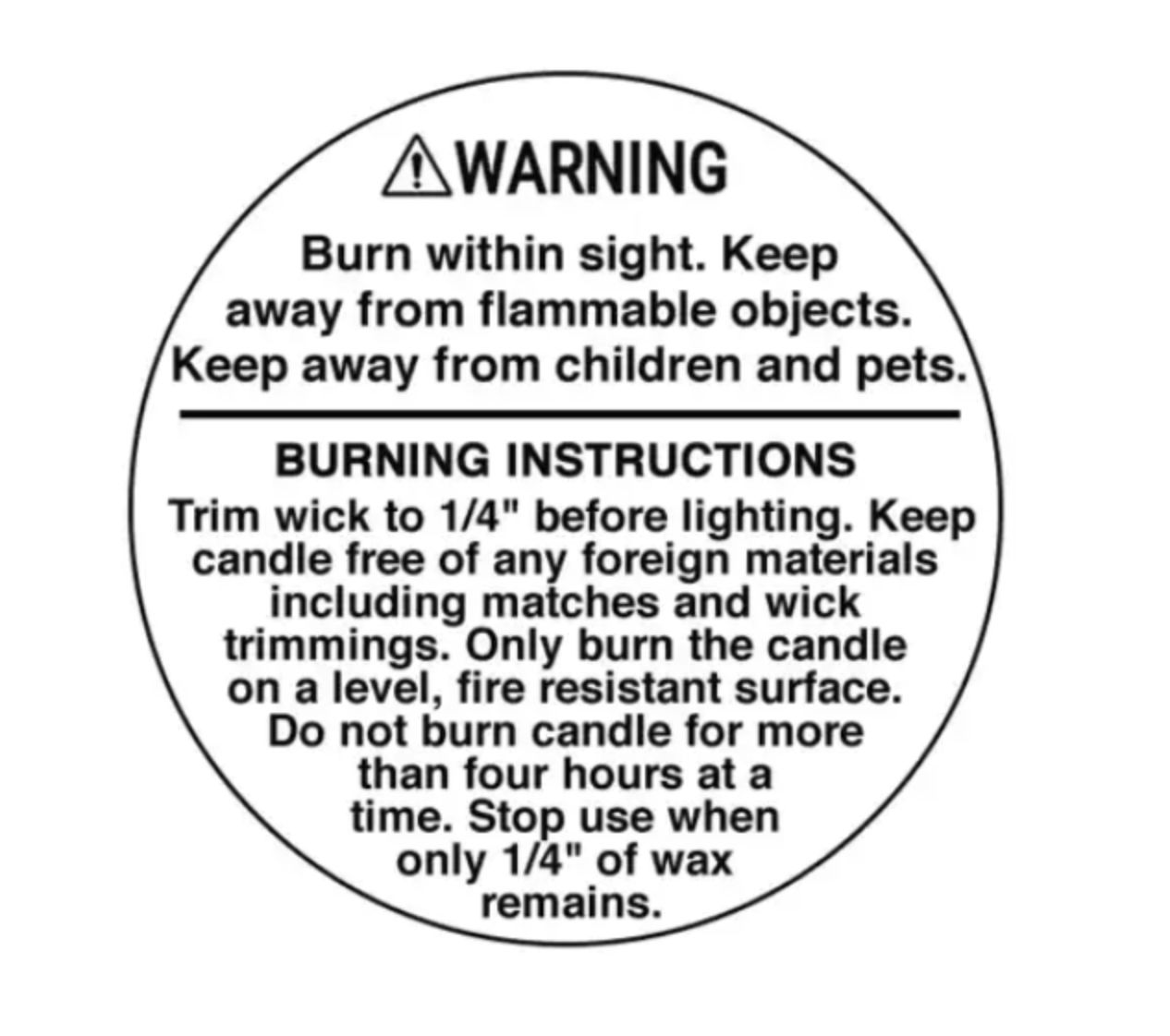 Warning Labels - Candle
