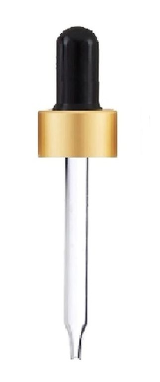 Gold and Black Dropper Glass 20/400 - Fits 1oz dropper