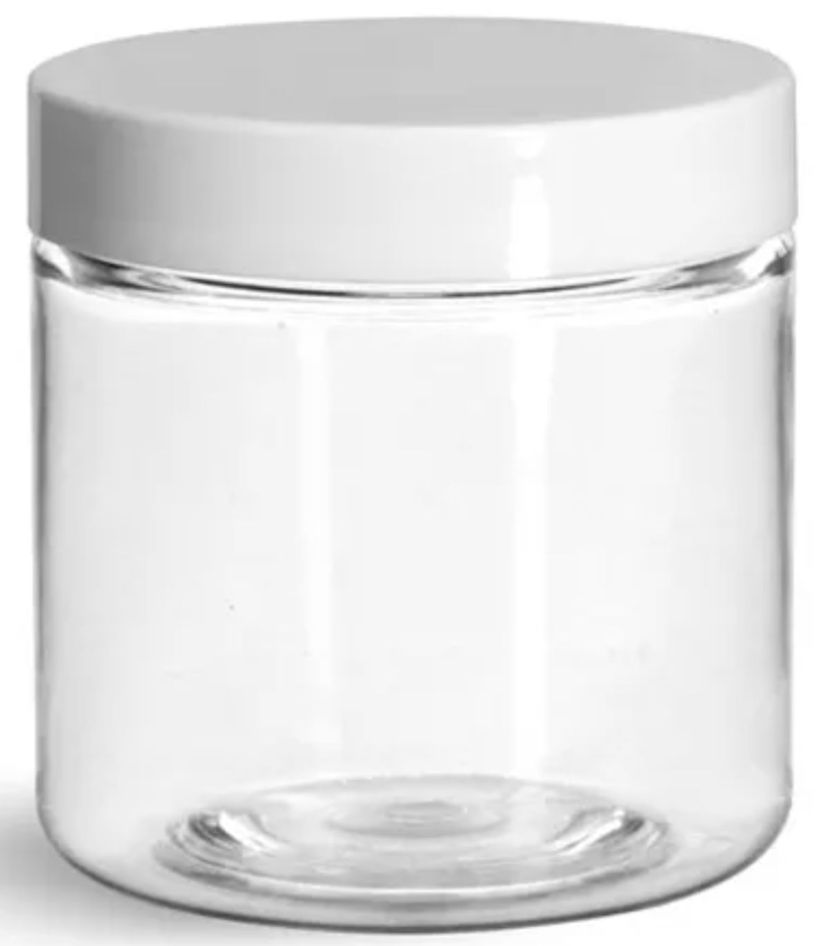 Plastic Jars with Lids - 4oz, Colour: White Lid