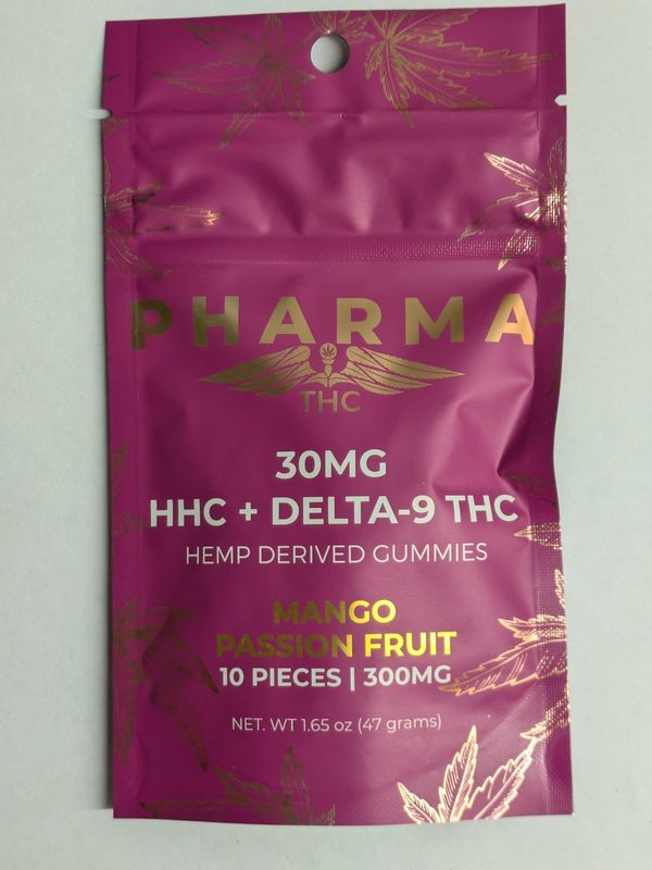 Pharma HHC + D9 Gummies - Mango Passion Fruit 10ct