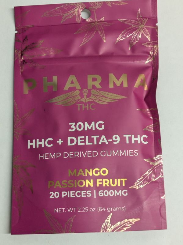 Pharma HHC + D9 Gummies - Mango Passion Fruit 20ct